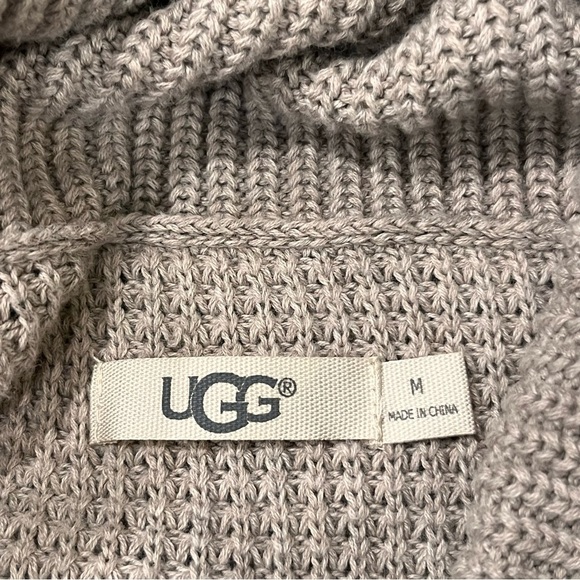 UGG Taupe Tan Selby Cable Knit Turtleneck Tunic Sweater Mini Dress size Medium - Picture 7 of 10